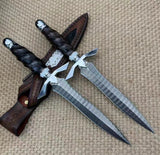 The Cross Damascus Steel Fixed Blade