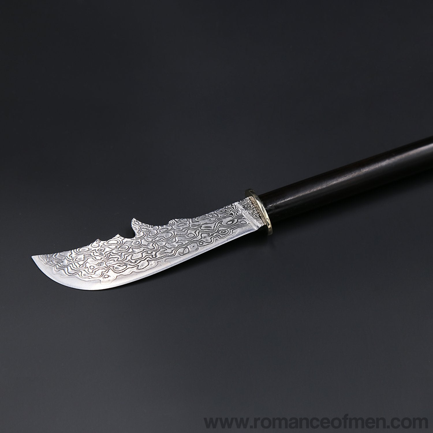The crescent blade Damascus steel pocket kinfe-Romance of Men