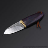 The phantom Olive Damascus steel pocket knife-Romance of Men