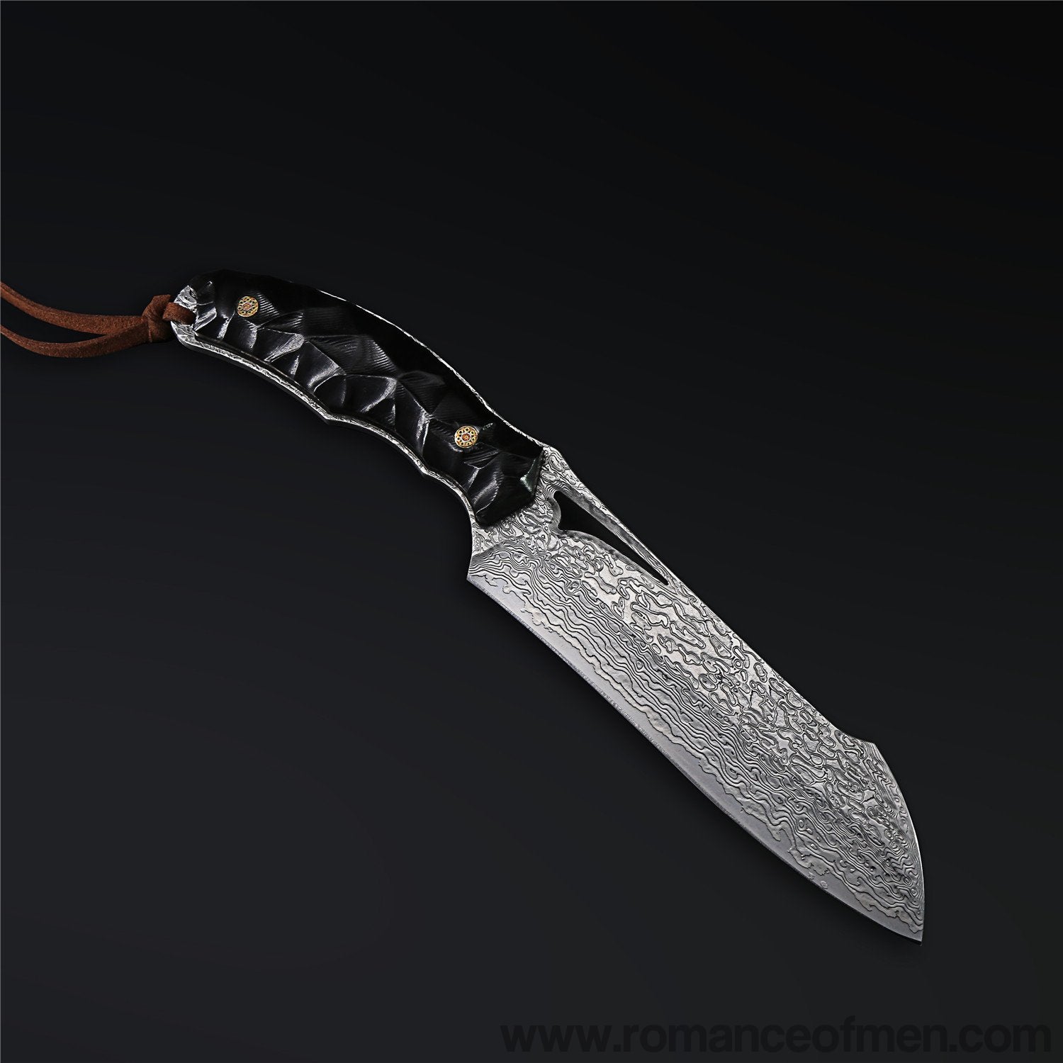 The Soul Hunter Damascus Steel Hunting Knife Fixed Blade-Romance of Men