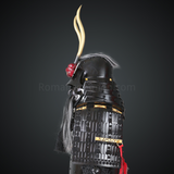 Tsukahara Bokuden All Black Samurai Armor Tosei Gusoku Style Demon Maedate with long horn