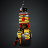 Hōjō Ujiyasu Black & Yellow Samurai armor Oyoroi style Kuwagata Maedate Black scales pairs with Yellow cords