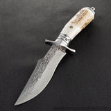 The bux damascus fixed blade knife 26CM-Romance of Men
