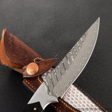 The erlang damascus fixed blade knife 26CM-Romance of Men