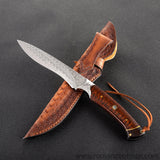 The Snake Spirit Damascus steel fixed blade 22CM-Romance of Men