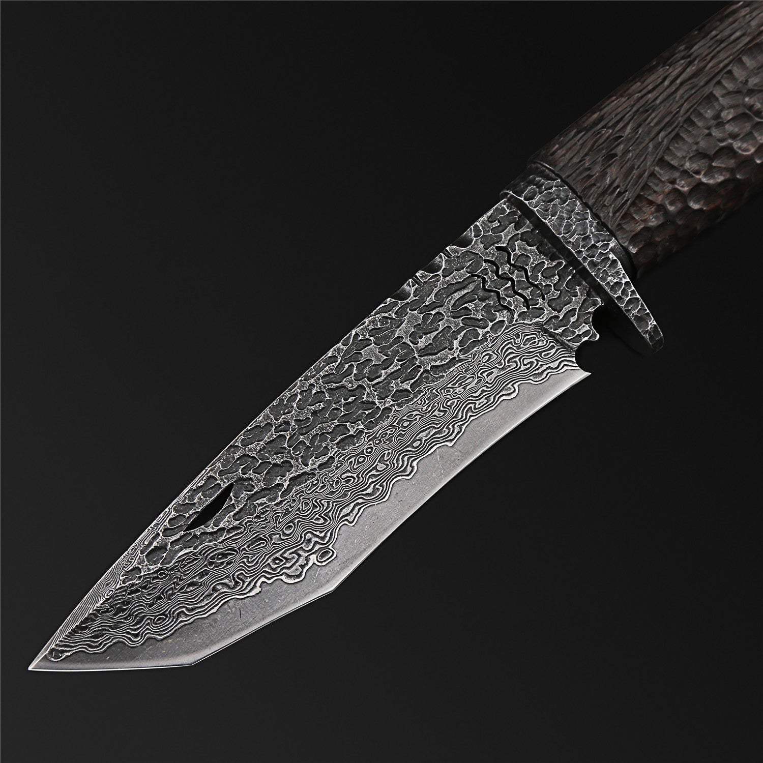 The Dark Warrior Damascus Steel Fixed Blade