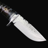 The Black Goat Damascus Steel Fixed Blade