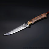 The fox damascus fixed blade knife 26CM-Romance of Men