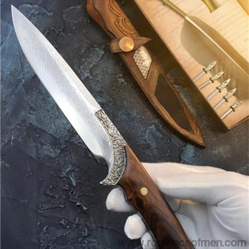 The wisdom damascus fixed blade knife 27CM-Romance of Men