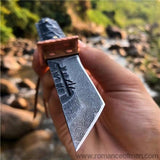 The Prajna Warrior Damascus steel pocket knife-Romance of Men
